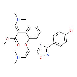 ChemSpider 2D Image | Methyl (2E)-2-(2-{[(Z)-1-[3-(4-bromophenyl)-1,2,4-oxadiazol-5-yl]-2-(dimethylamino)vinyl]oxy}phenyl)-3-(dimethylamino)acrylate | C24H25BrN4O4