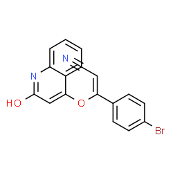 ChemSpider 2D Image | (2Z)-3-(4-Bromophenyl)-3-[(2-oxo-1,2-dihydro-4-quinolinyl)oxy]acrylonitrile | C18H11BrN2O2