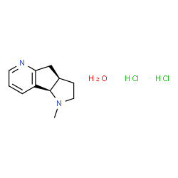 ChemSpider 2D Image | (3aR,8bR)-1-Methyl-1,2,3,3a,4,8b-hexahydropyrrolo[2',3':3,4]cyclopenta[1,2-b]pyridine dihydrochloride hydrate | C11H18Cl2N2O