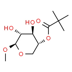 ChemSpider 2D Image | Methyl 4-O-(2,2-dimethylpropanoyl)-beta-D-xylopyranoside | C11H20O6