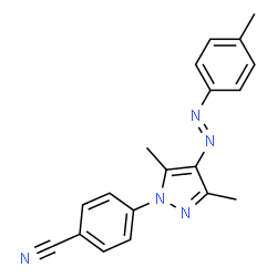 ChemSpider 2D Image | 4-{3,5-Dimethyl-4-[(E)-(4-methylphenyl)diazenyl]-1H-pyrazol-1-yl}benzonitrile | C19H17N5