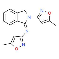 ChemSpider 2D Image | (1E)-N,2-Bis(5-methyl-1,2-oxazol-3-yl)-1-isoindolinimine | C16H14N4O2