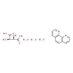 ChemSpider 2D Image | (2R,3R)-2,3-Dihydroxysuccinic acid - 1,10-phenanthroline hydrate (1:1:3) | C16H20N2O9