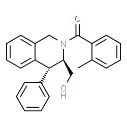 ChemSpider 2D Image | [(3R,4R)-3-(Hydroxymethyl)-4-phenyl-3,4-dihydro-2(1H)-isoquinolinyl](2-methylphenyl)methanone | C24H23NO2