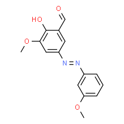 ChemSpider 2D Image | 2-Hydroxy-3-methoxy-5-[(E)-(3-methoxyphenyl)diazenyl]benzaldehyde | C15H14N2O4