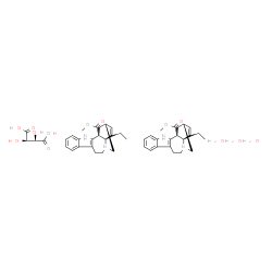 ChemSpider 2D Image | (2R,3R)-2,3-Dihydroxysuccinic acid - methyl (2alpha,5beta,18beta)-3,4-didehydroibogamine-18-carboxylate hydrate (1:2:3) | C46H60N4O13