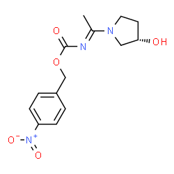 ChemSpider 2D Image | 4-Nitrobenzyl {(1E)-1-[(3S)-3-hydroxy-1-pyrrolidinyl]ethylidene}carbamate | C14H17N3O5