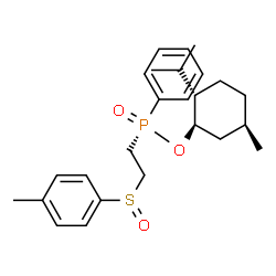 ChemSpider 2D Image | (1R,2S,5R)-2-Isopropyl-5-methylcyclohexyl (R)-{2-[(4-methylphenyl)sulfinyl]ethyl}phenylphosphinate | C25H35O3PS