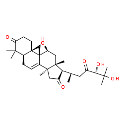 ChemSpider 2D Image | (9beta,11beta,20R,24R)-11,24,25-Trihydroxy-9,19-cyclolanost-7-ene-3,16,23-trione | C30H44O6