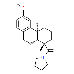 ChemSpider 2D Image | 12-Methoxy-16-(1-pyrrolidinyl)podocarpa-8,11,13-trien-16-one | C22H31NO2