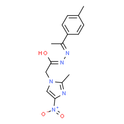 ChemSpider 2D Image | 2-(2-Methyl-4-nitro-1H-imidazol-1-yl)-N'-[(1E)-1-(4-methylphenyl)ethylidene]acetohydrazide | C15H17N5O3