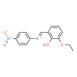 ChemSpider 2D Image | 2-Ethoxy-6-{(E)-[(4-nitrophenyl)imino]methyl}phenol | C15H14N2O4