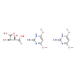 ChemSpider 2D Image | (2R,3R)-2,3-Dihydroxysuccinic acid - 4,6-dimethoxy-2-pyrimidinamine (1:2) | C16H24N6O10