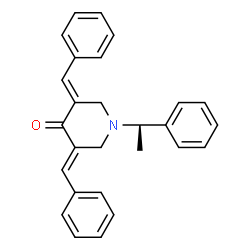 ChemSpider 2D Image | (3E,5E)-3,5-Dibenzylidene-1-[(1R)-1-phenylethyl]-4-piperidinone | C27H25NO