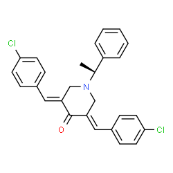 ChemSpider 2D Image | (3E,5E)-3,5-Bis(4-chlorobenzylidene)-1-[(1R)-1-phenylethyl]-4-piperidinone | C27H23Cl2NO