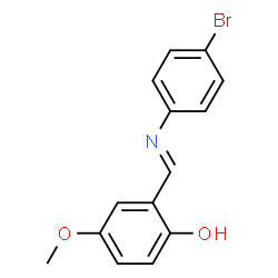 ChemSpider 2D Image | 2-{(E)-[(4-Bromophenyl)imino]methyl}-4-methoxyphenol | C14H12BrNO2