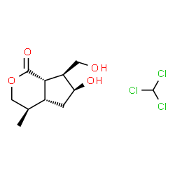 ChemSpider 2D Image | (4R,4aR,6S,7S,7aS)-6-Hydroxy-7-(hydroxymethyl)-4-methylhexahydrocyclopenta[c]pyran-1(3H)-one - chloroform (1:1) | C11H17Cl3O4