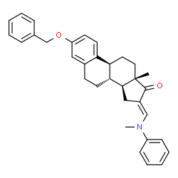 ChemSpider 2D Image | 3-benzyloxy-16-((N-methyl-N-phenylamino)methylidene)estra-1,3,5(10)-trien-17-one | C33H35NO2