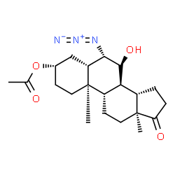 ChemSpider 2D Image | (3beta,5alpha,6beta,7alpha)-6-Azido-7-hydroxy-17-oxoandrostan-3-yl acetate | C21H31N3O4
