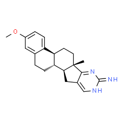 ChemSpider 2D Image | (4bS,6aS,11aS,11bR)-2-Methoxy-6a-methyl-5,6,6a,11,11a,11b,12,13-octahydro-4bH-naphtho[2',1':4,5]indeno[1,2-d]pyrimidin-8-amine | C21H25N3O