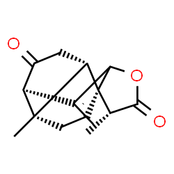 ChemSpider 2D Image | (1R,4S,5S,8R,13R)-4,9,13-Trimethyl-11-oxatetracyclo[8.3.0.0~1,5~.0~4,8~]tridec-9-ene-7,12-dione | C15H18O3