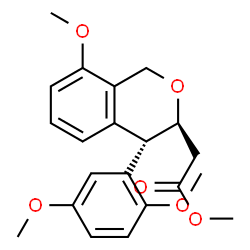 ChemSpider 2D Image | Methyl [(3S,4S)-4-(2,5-dimethoxyphenyl)-8-methoxy-3,4-dihydro-1H-isochromen-3-yl]acetate | C21H24O6