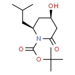 ChemSpider 2D Image | 2-Methyl-2-propanyl (2S,4R)-4-hydroxy-2-isobutyl-6-oxo-1-piperidinecarboxylate | C14H25NO4