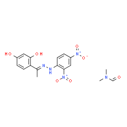 ChemSpider 2D Image | N,N-Dimethylformamide - 4-[(1E)-N-(2,4-dinitrophenyl)ethanehydrazonoyl]-1,3-benzenediol (1:1) | C17H19N5O7