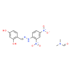 ChemSpider 2D Image | N,N-Dimethylformamide - 4-{(E)-[(2,4-dinitrophenyl)hydrazono]methyl}-1,3-benzenediol (1:1) | C16H17N5O7
