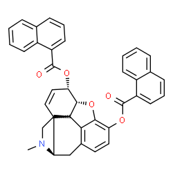 ChemSpider 2D Image | (5alpha,6alpha)-17-Methyl-7,8-didehydro-4,5-epoxymorphinan-3,6-diyl di(1-naphthoate) | C39H31NO5
