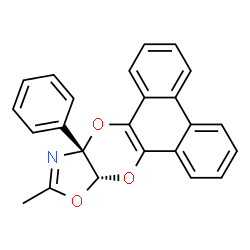 ChemSpider 2D Image | (9aR,12aR)-11-Methyl-12a-phenyl-9a,12a-dihydrophenanthro[9',10':5,6][1,4]dioxino[2,3-d][1,3]oxazole | C24H17NO3