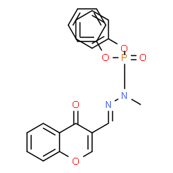 ChemSpider 2D Image | Phosphorohydrazidic acid, N-methyl-N'-[(1E)-(4-oxo-4H-1-benzopyran-3-yl)methylene]-, diphenyl ester | C23H19N2O5P