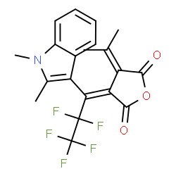 ChemSpider 2D Image | (3Z)-3-[1-(1,2-Dimethyl-1H-indol-3-yl)-2,2,3,3,3-pentafluoropropylidene]-4-isopropylidenedihydro-2,5-furandione | C20H16F5NO3