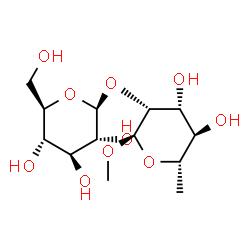 ChemSpider 2D Image | Methyl 6-deoxy-2-O-beta-D-glucopyranosyl-alpha-L-mannopyranoside | C13H24O10