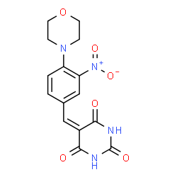 ChemSpider 2D Image | 5-[4-(4-Morpholinyl)-3-nitrobenzylidene]-2,4,6(1H,3H,5H)-pyrimidinetrione | C15H14N4O6