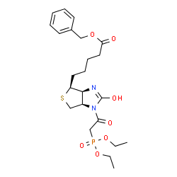ChemSpider 2D Image | Benzyl 5-{(3aS,4S,6aR)-1-[(diethoxyphosphoryl)acetyl]-2-oxohexahydro-1H-thieno[3,4-d]imidazol-4-yl}pentanoate | C23H33N2O7PS