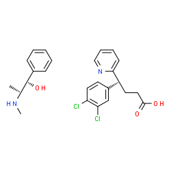 ChemSpider 2D Image | (4R)-4-(3,4-Dichlorophenyl)-4-(2-pyridinyl)butanoic acid - (1R,2S)-2-(methylamino)-1-phenyl-1-propanol (1:1) | C25H28Cl2N2O3