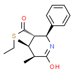 ChemSpider 2D Image | S-Ethyl (2S,3S,4R,5S)-4,5-dimethyl-6-oxo-2-phenyl-3-piperidinecarbothioate | C16H21NO2S
