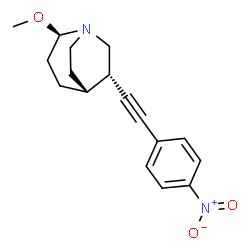 ChemSpider 2D Image | (2R,5R,6S)-2-Methoxy-6-[(4-nitrophenyl)ethynyl]-1-azabicyclo[3.2.2]nonane | C17H20N2O3