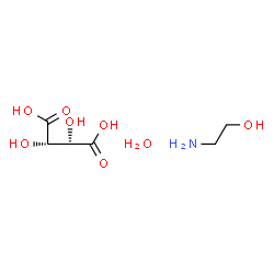 ChemSpider 2D Image | (2S,3S)-2,3-Dihydroxysuccinic acid - 2-aminoethanol hydrate (1:1:1) | C6H15NO8