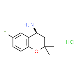 ChemSpider 2D Image | (4S)-6-Fluoro-2,2-dimethyl-4-chromanamine hydrochloride (1:1) | C11H15ClFNO