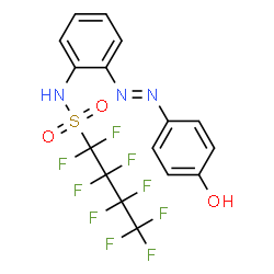 ChemSpider 2D Image | 1,1,2,2,3,3,4,4,4-Nonafluoro-N-{2-[(E)-(4-hydroxyphenyl)diazenyl]phenyl}-1-butanesulfonamide | C16H10F9N3O3S