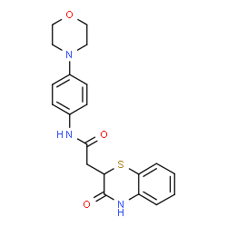 ChemSpider 2D Image | N-[4-(4-Morpholinyl)phenyl]-2-(3-oxo-3,4-dihydro-2H-1,4-benzothiazin-2-yl)acetamide | C20H21N3O3S