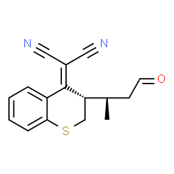 ChemSpider 2D Image | {(3S)-3-[(2R)-4-Oxo-2-butanyl]-2,3-dihydro-4H-thiochromen-4-ylidene}malononitrile | C16H14N2OS