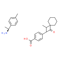ChemSpider 2D Image | 4-[(1-Isopropylcyclohexyl)carbonyl]benzoic acid - (1S)-1-(4-methylphenyl)ethanamine (1:1) | C26H35NO3