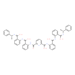 ChemSpider 2D Image | N,N'-Bis{2-[(2-{[(1R)-1-phenylethyl]carbamoyl}phenyl)carbamoyl]phenyl}-2,6-pyridinedicarboxamide | C51H43N7O6