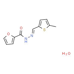 ChemSpider 2D Image | N'-[(E)-(5-Methyl-2-thienyl)methylene]-2-furohydrazide hydrate (1:1) | C11H12N2O3S