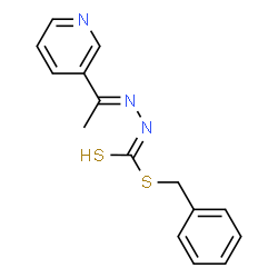 ChemSpider 2D Image | Benzyl (2E)-2-[1-(3-pyridinyl)ethylidene]hydrazinecarbodithioate | C15H15N3S2