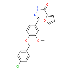 ChemSpider 2D Image | N'-[(E)-{4-[(4-Chlorobenzyl)oxy]-3-methoxyphenyl}methylene]-2-furohydrazide | C20H17ClN2O4