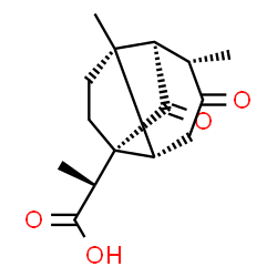 ChemSpider 2D Image | (2R)-2-[(1S,2S,5S,6R,8R)-1,5-Dimethyl-4,7-dioxotricyclo[4.4.0.0~2,8~]dec-8-yl]propanoic acid | C15H20O4
